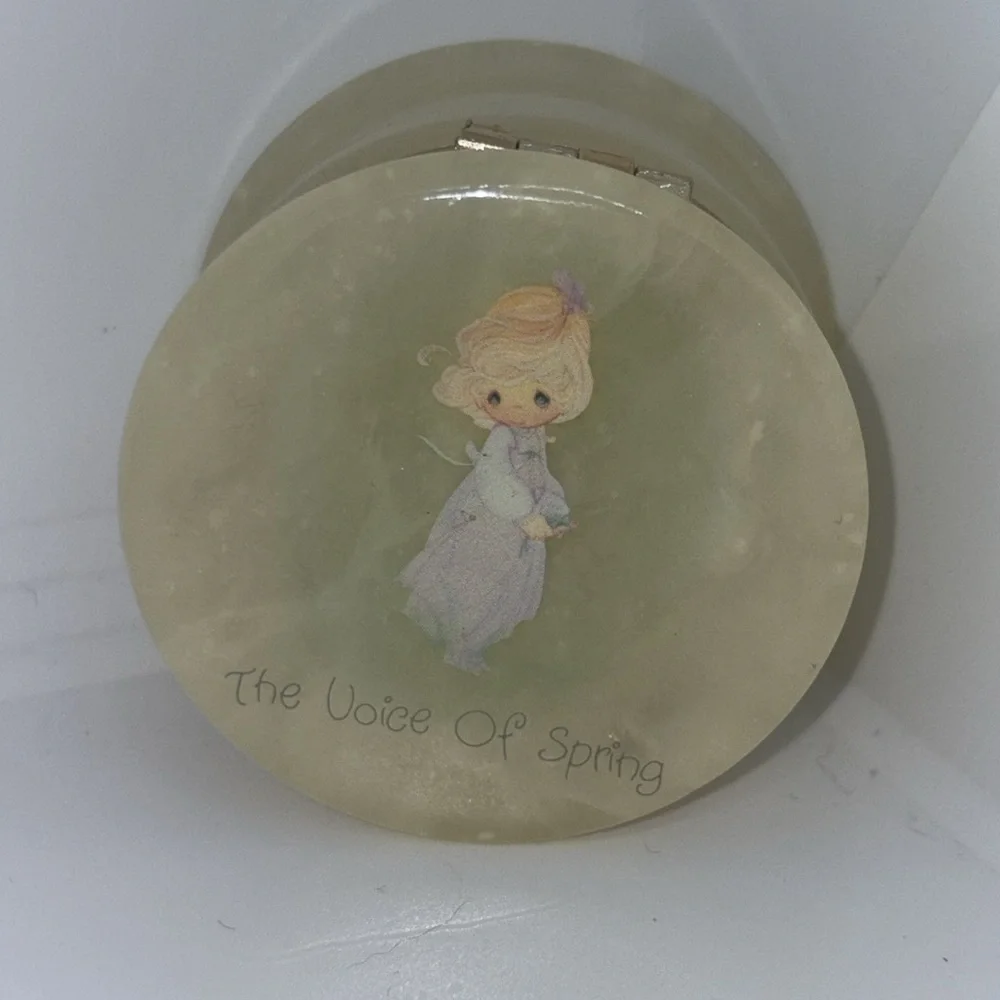 Vtg 1987 Samuel J. Butcher Precious Moments alabaster made in Italy trinket box